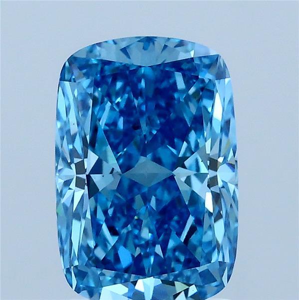 2.03ct Cushion FANCY VIVID BLUE VS1 Lab Created Diamond