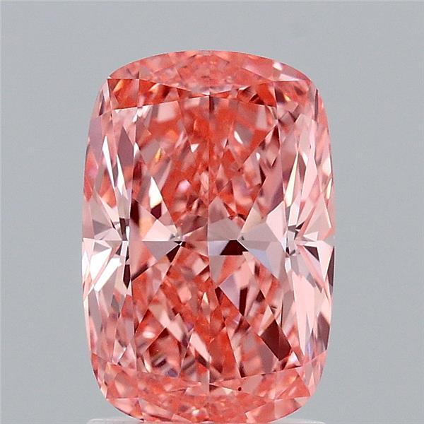 1.97ct Cushion FANCY VIVID ORANGY PINK VVS2 Lab Created Diamond