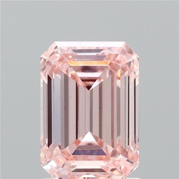 1.75ct Emerald FANCY INTENSE PINK VS1 Lab Created Diamond