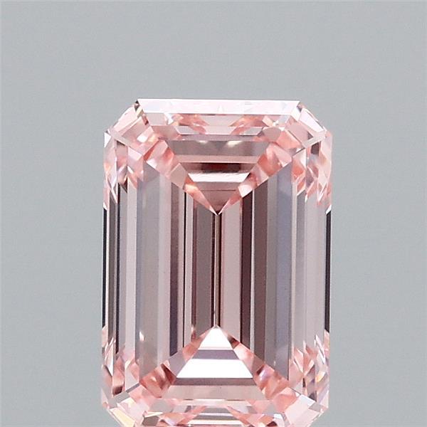 1.24ct Emerald FANCY INTENSE PINK VS1 Lab Created Diamond