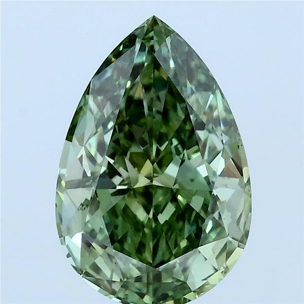 2.52ct Pear FANCY VIVID GREEN VS1 Lab Created Diamond