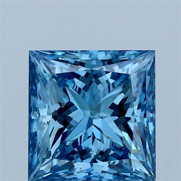 2ct Princess FANCY VIVID BLUE VS2 Lab Created Diamond