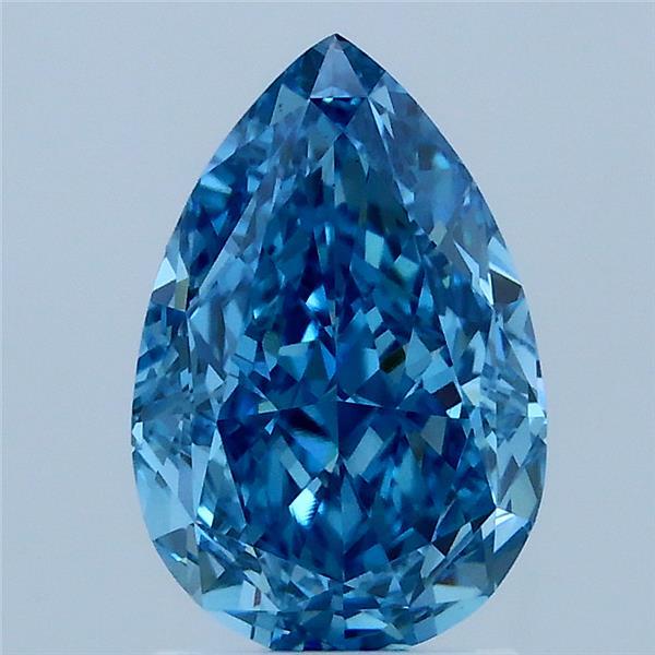 2.22ct Pear FANCY VIVID BLUE VS1 Lab Created Diamond