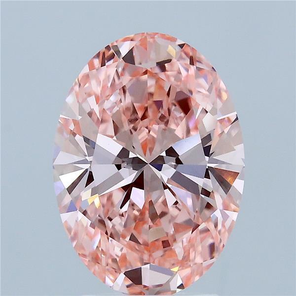 3ct Oval FANCY VIVID PINK VVS2 Lab Created Diamond