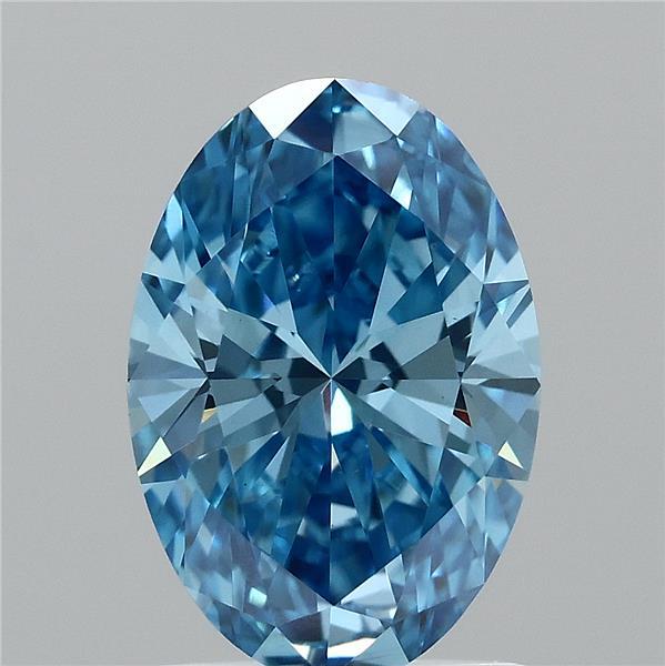 1.51ct Oval FANCY VIVID BLUE VVS2 Lab Created Diamond