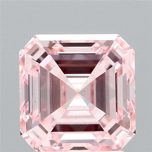 3.06ct Asscher FANCY INTENSE PINK VS2 Lab Created Diamond