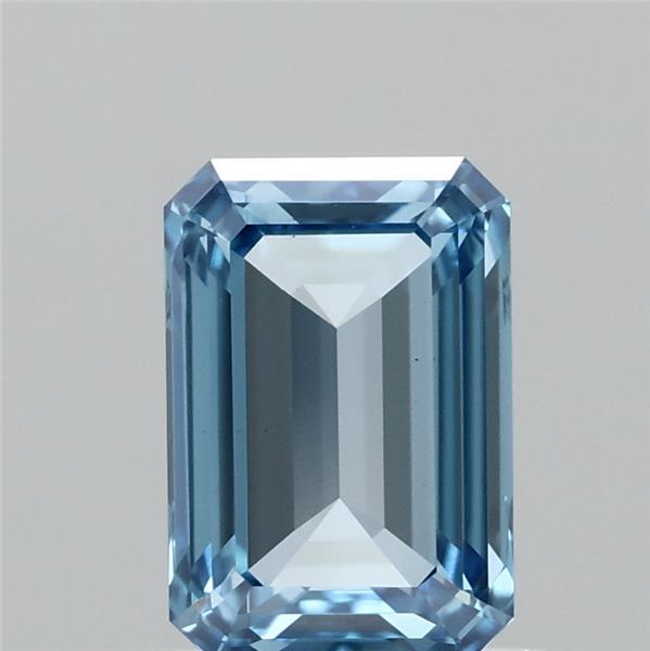 0.9ct Emerald FANCY VIVID BLUE VS1 Lab Created Diamond
