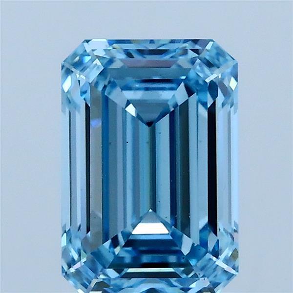 1.59ct Emerald FANCY VIVID BLUE VS2 Lab Created Diamond