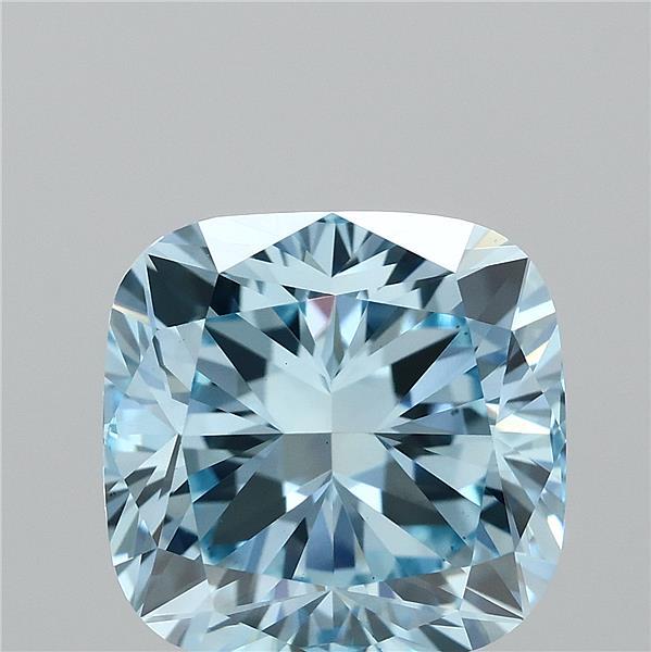 2.78ct Cushion FANCY VIVID BLUE VS1 Lab Created Diamond