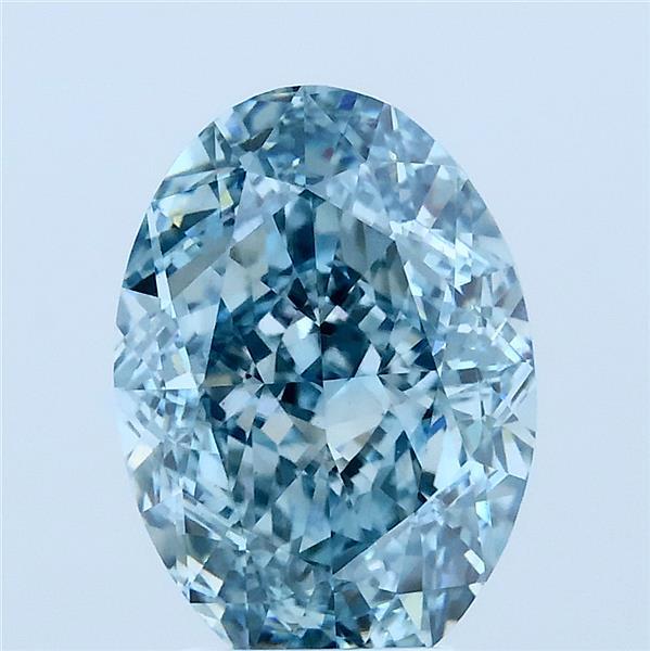 3.5ct Oval FANCY VIVID BLUE VS1 Lab Created Diamond