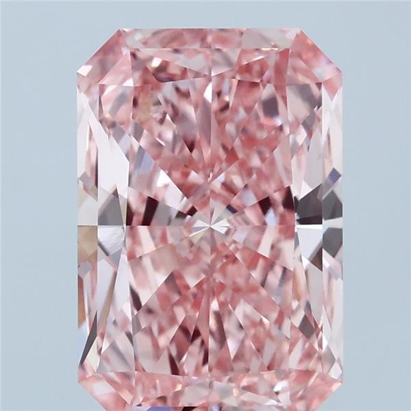 4.07ct Radiant FANCY VIVID PINK VS1 Lab Created Diamond