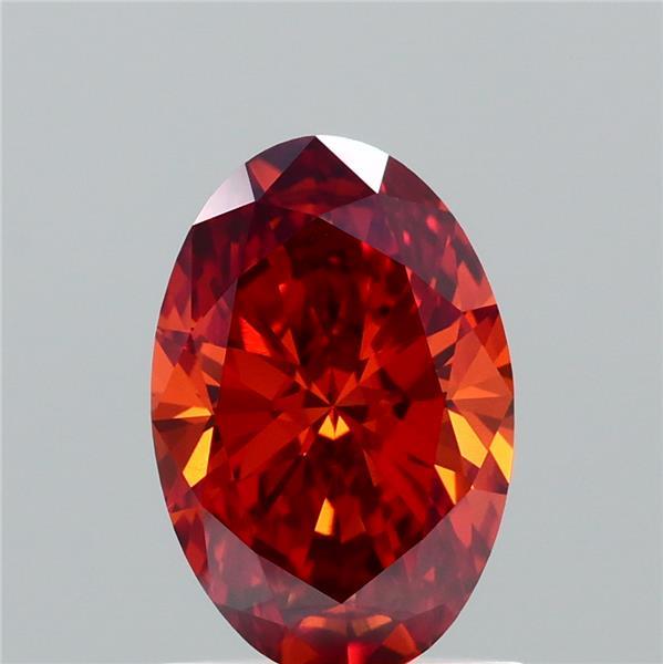1.08ct Oval FANCY INTENSE BROWNISH ORANGE VVS2 Lab Created Diamond