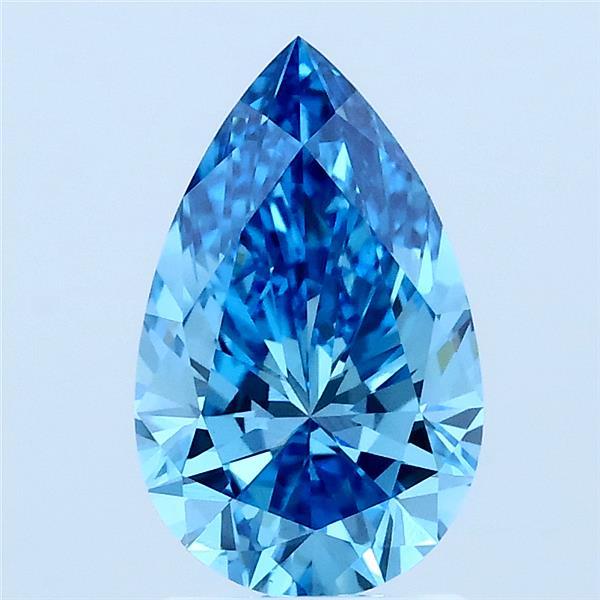 1.54ct Pear FANCY VIVID BLUE VS1 Lab Created Diamond
