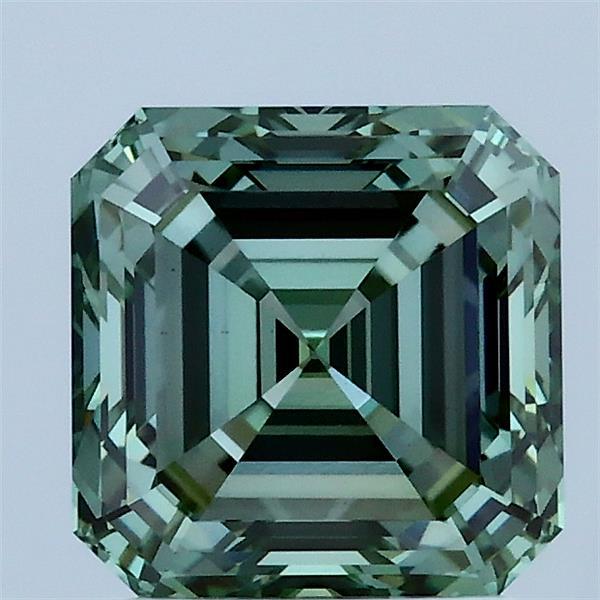 2.1ct Asscher FANCY VIVID GREEN VS1 Lab Created Diamond