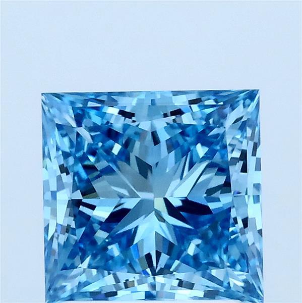 2ct Princess FANCY VIVID BLUE VS1 Lab Created Diamond