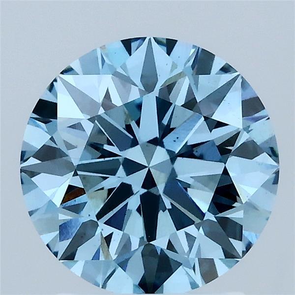 2.02ct Round FANCY VIVID BLUE VS2 Lab Created Diamond