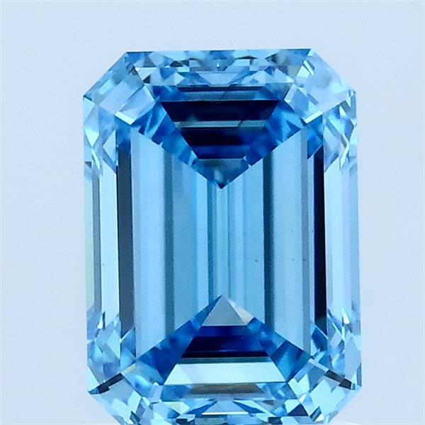 1.51ct Emerald FANCY VIVID BLUE VS2 Lab Created Diamond