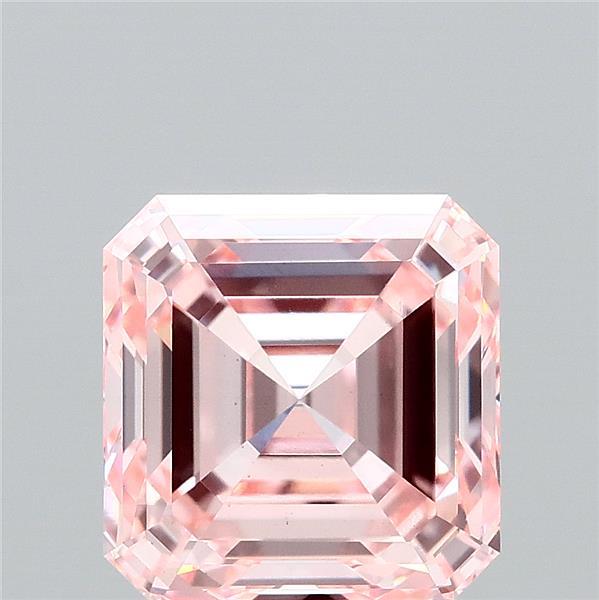 3.23ct Asscher FANCY INTENSE PINK VS1 Lab Created Diamond