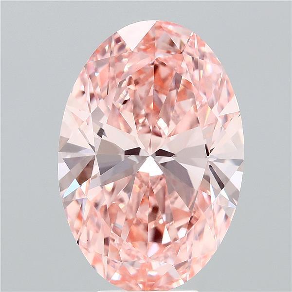 7.02ct Oval FANCY VIVID PINK VVS2 Lab Created Diamond