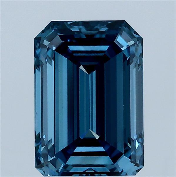 2.03ct Emerald FANCY VIVID BLUE VS1 Lab Created Diamond