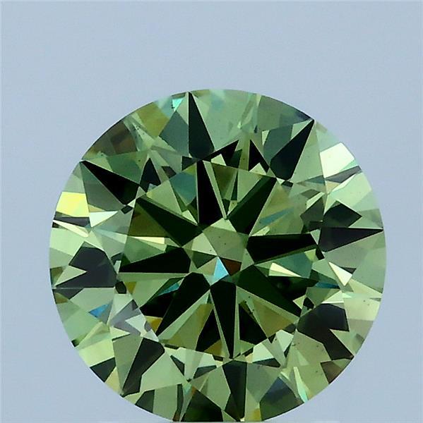 2ct Round FANCY VIVID GREEN VS1 Lab Created Diamond