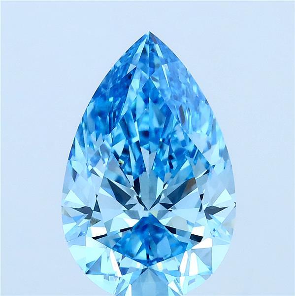 3.02ct Pear FANCY VIVID BLUE VS1 Lab Created Diamond