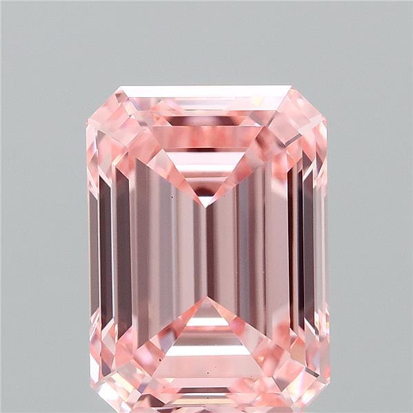 2.08ct Emerald FANCY INTENSE PINK VS1 Lab Created Diamond