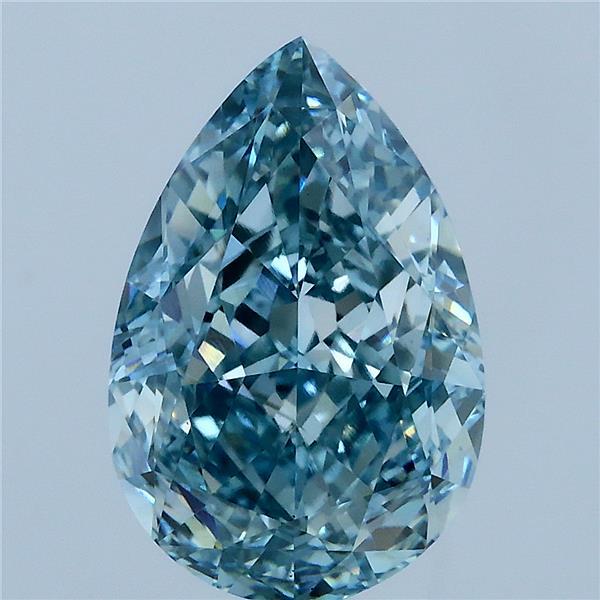 4.27ct Pear FANCY INTENSE GREEN BLUISH VS1 Lab Created Diamond
