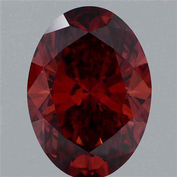 3.52ct Oval FANCY VIVID ORANGE VVS2 Lab Created Diamond