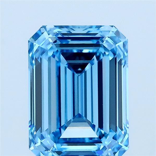 2.01ct Emerald FANCY VIVID BLUE VVS2 Lab Created Diamond