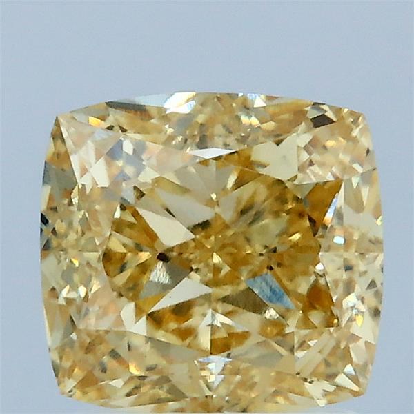 2.02ct Cushion FANCY INTENSE YELLOW VS1 Lab Created Diamond