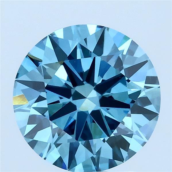 2.03ct Round FANCY VIVID BLUE VS1 Lab Created Diamond