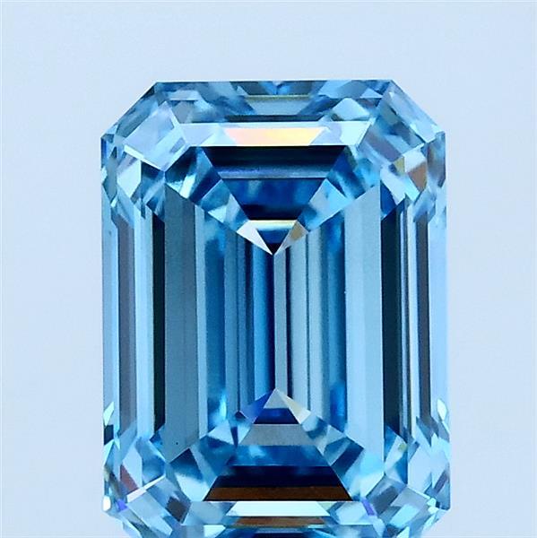 2.08ct Emerald FANCY VIVID BLUE VS2 Lab Created Diamond