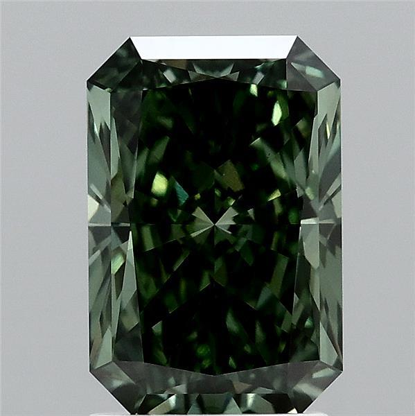 2.14ct Radiant FANCY VIVID GREEN VS1 Lab Created Diamond