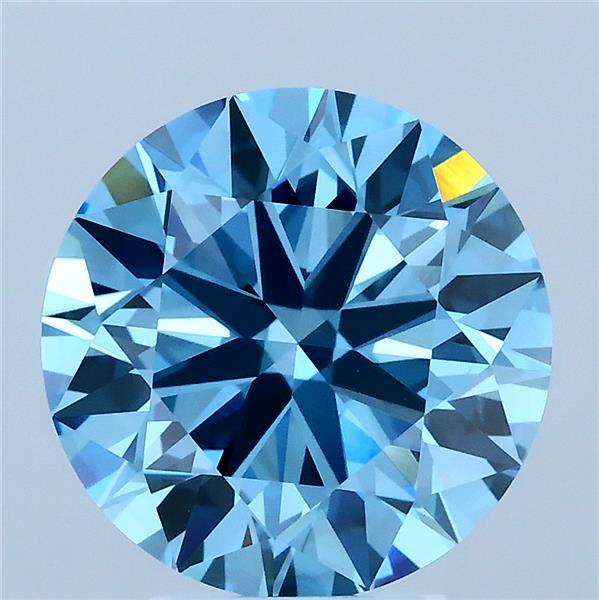 4ct Round FANCY VIVID BLUE VVS2 Lab Created Diamond