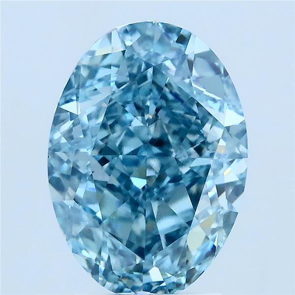 3.03ct Oval FANCY VIVID BLUE VS1 Lab Created Diamond