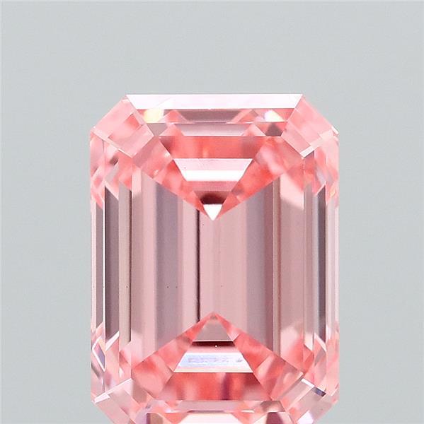 1.53ct Emerald FANCY VIVID PINK VVS2 Lab Created Diamond