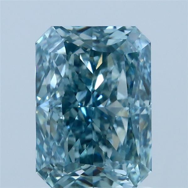 2.05ct Radiant FANCY VIVID GREENISH BLUE VVS2 Lab Created Diamond
