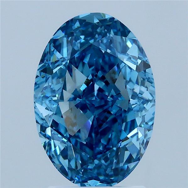 3.05ct Oval FANCY VIVID BLUE VS1 Lab Created Diamond