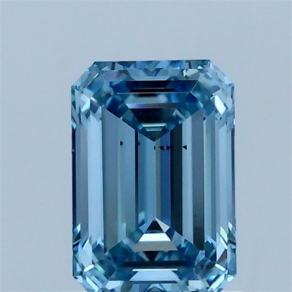 1.02ct Emerald FANCY VIVID BLUE VS2 Lab Created Diamond