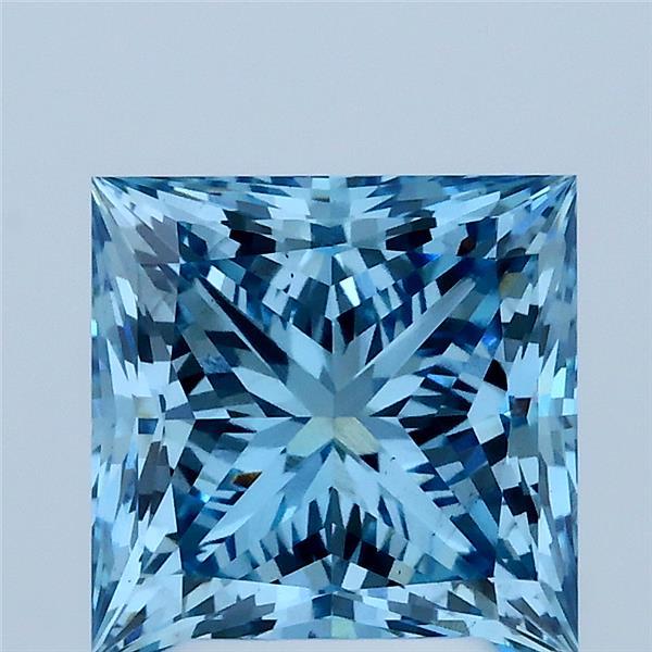 3.1ct Princess FANCY VIVID BLUE VS1 Lab Created Diamond