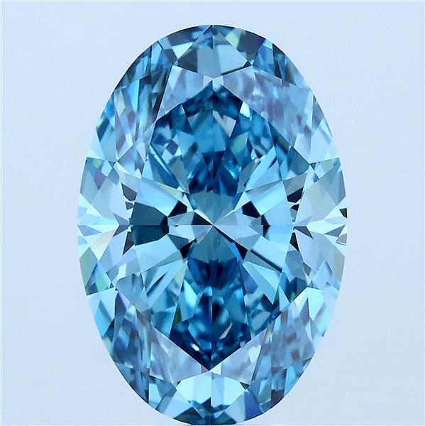 6.01ct Oval FANCY VIVID BLUE VS1 Lab Created Diamond