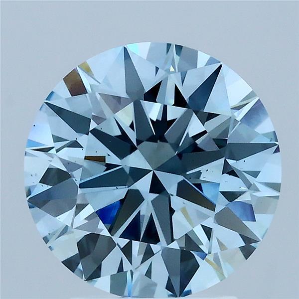 2.73ct Round FANCY VIVID BLUE VS1 Lab Created Diamond