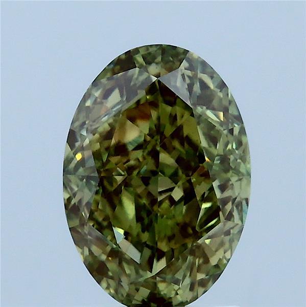 2.15ct Oval FANCY VIVID GREEN VS1 Lab Created Diamond
