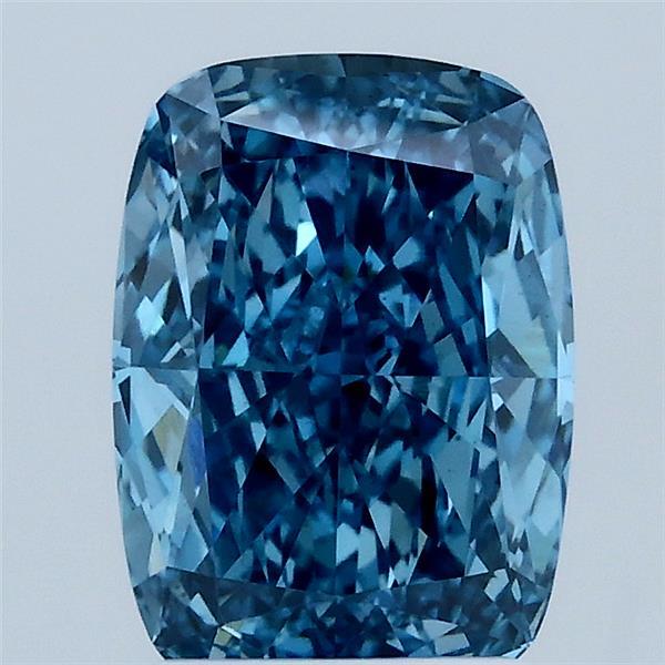 2.09ct Cushion FANCY VIVID BLUE VS1 Lab Created Diamond