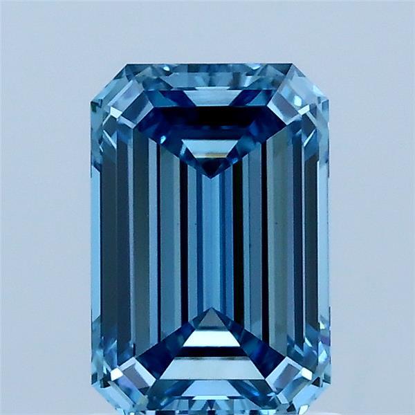 1.41ct Emerald FANCY VIVID BLUE VS1 Lab Created Diamond
