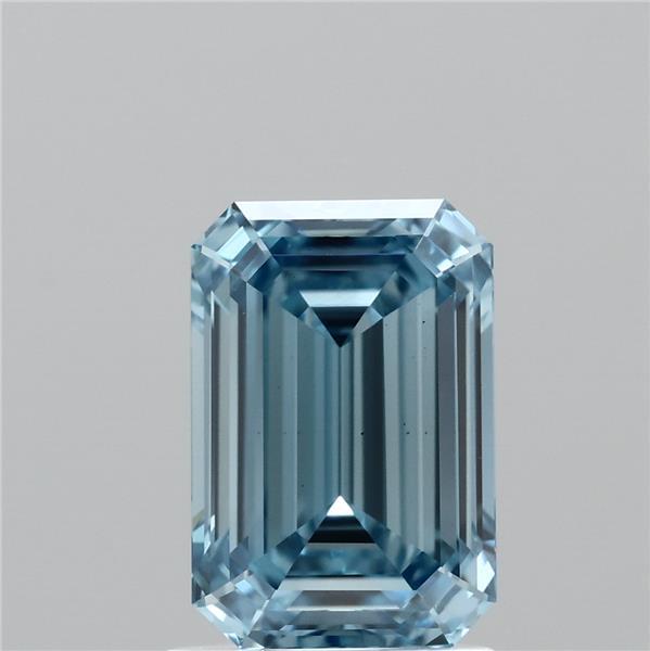 1.51ct Emerald FANCY VIVID BLUE VS1 Lab Created Diamond