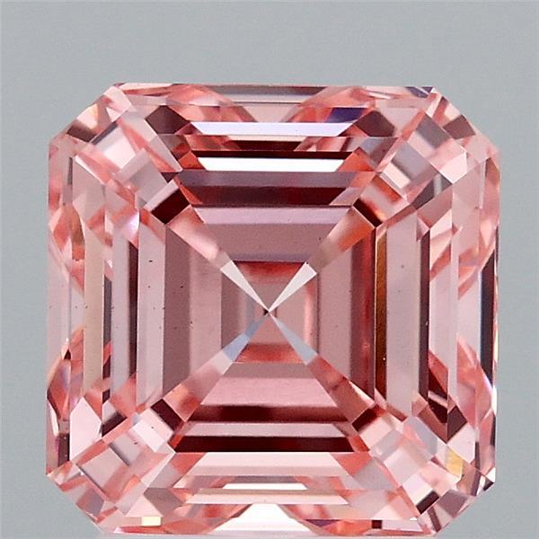 3.08ct Asscher FANCY VIVID PINK VS2 Lab Created Diamond
