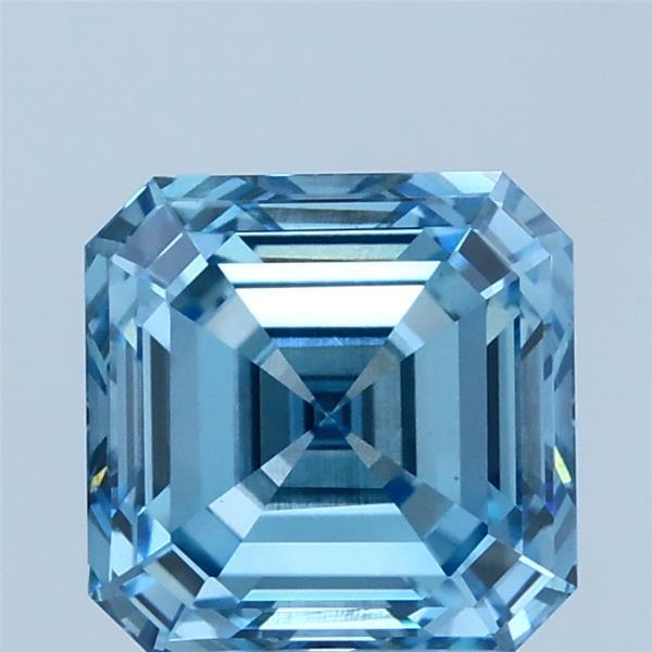 2.1ct Asscher FANCY VIVID BLUE VS2 Lab Created Diamond