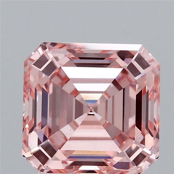 2.51ct Asscher FANCY VIVID PINK VS2 Lab Created Diamond